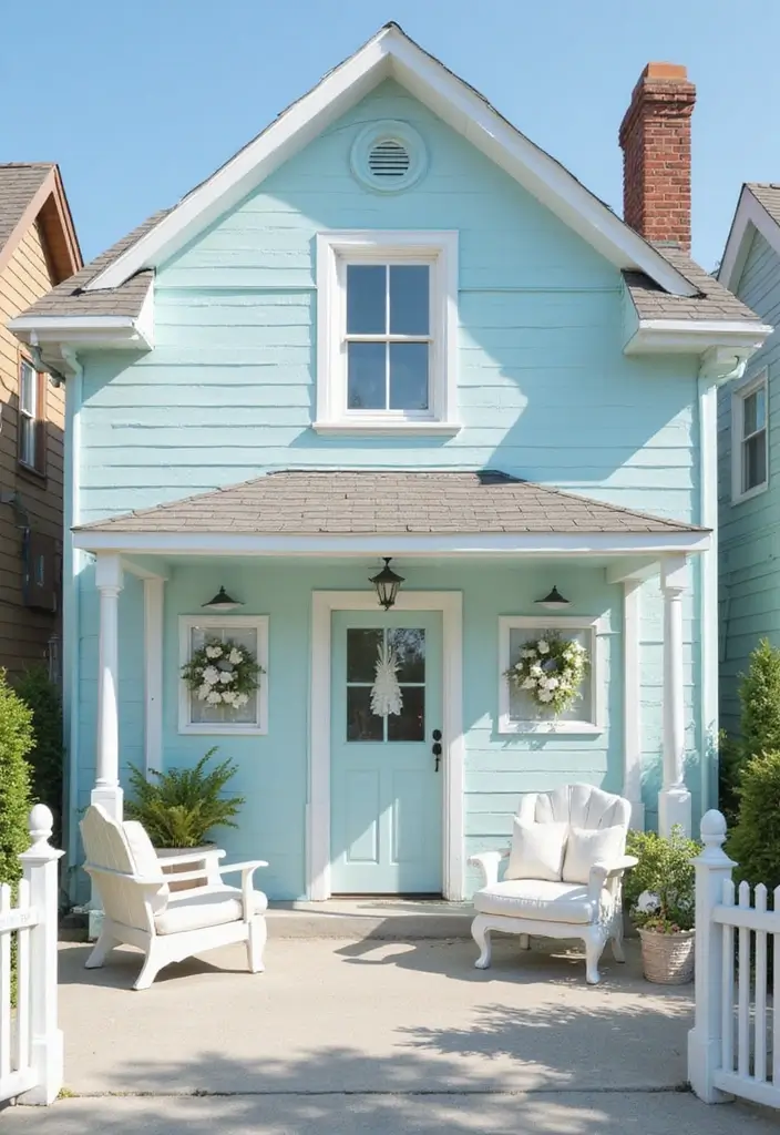 30 Bloxburg House Color Schemes to Inspire Your Build 3 30 Bloxburg House Color Schemes to Inspire Your Build - 3. Pastel Blue and White