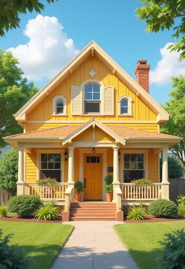 30 Bloxburg House Color Schemes to Inspire Your Build 30 30 Bloxburg House Color Schemes to Inspire Your Build - 30. Golden Yellow and White