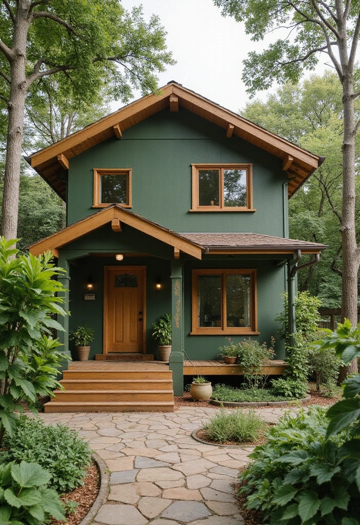 30 Bloxburg House Color Schemes to Inspire Your Build 4 30 Bloxburg House Color Schemes to Inspire Your Build - 4. Earthy Green and Tan