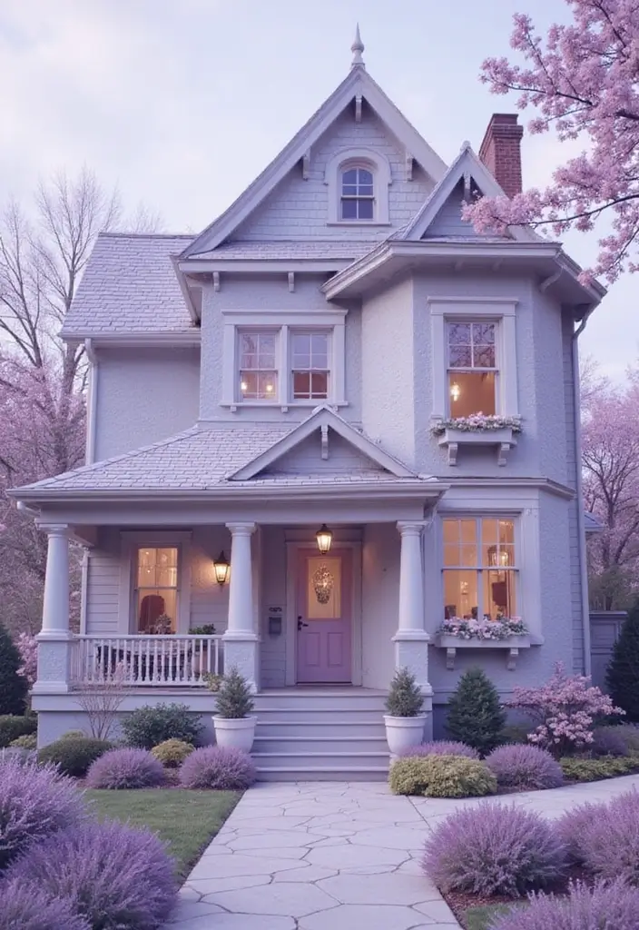 30 Bloxburg House Color Schemes to Inspire Your Build 5 30 Bloxburg House Color Schemes to Inspire Your Build - 5. Light Lavender and Gray