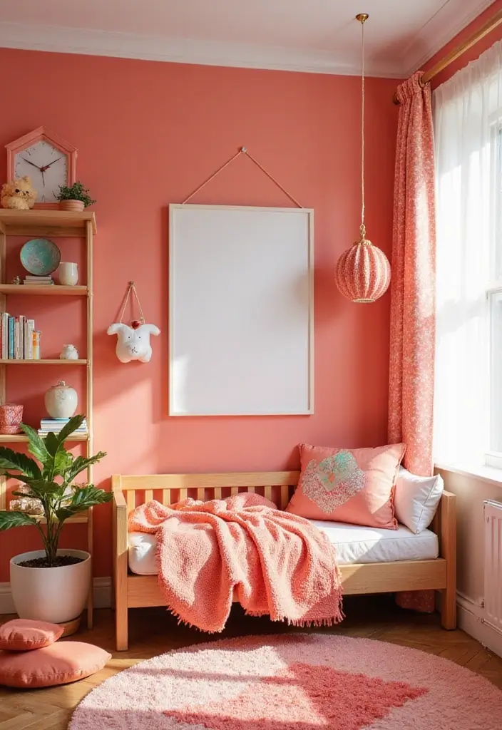 30+ Color de Pintura para Cuartos Ideas Inspiradoras - 19. Colores de Coral: Alegría y Diversión