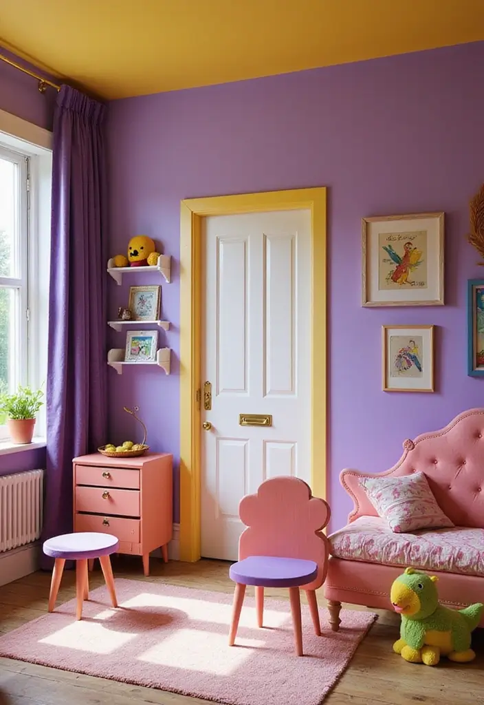 30+ Color de Pintura para Cuartos Ideas Inspiradoras - 29. Colores de Fiesta: Celebración y Alegría