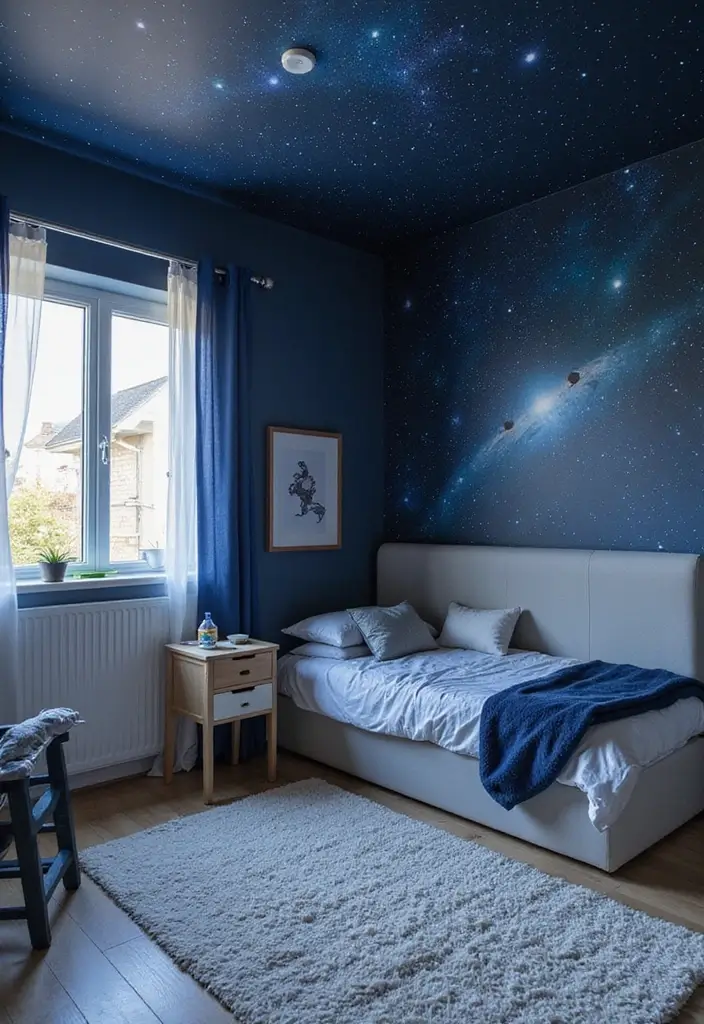 30+ Color de Pintura para Cuartos Ideas Inspiradoras - 5. Aventura en el Espacio: Colores Cósmicos