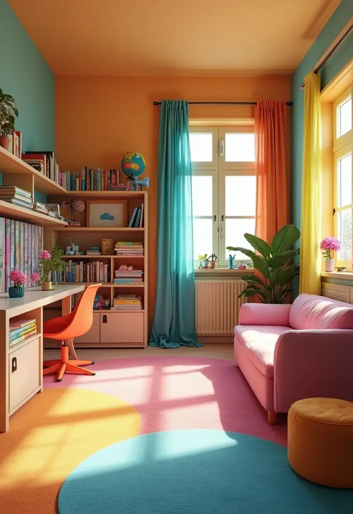 30+ Color de Pintura para Cuartos Ideas Inspiradoras - 7. Paleta de Arcoíris: Diversión y Creatividad