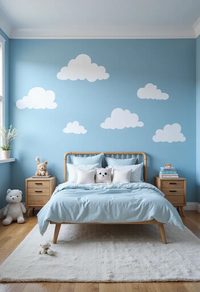 30 Creative Boys Room Paint Ideas Perfect for Every Age - 1. Sky Blue Serenity