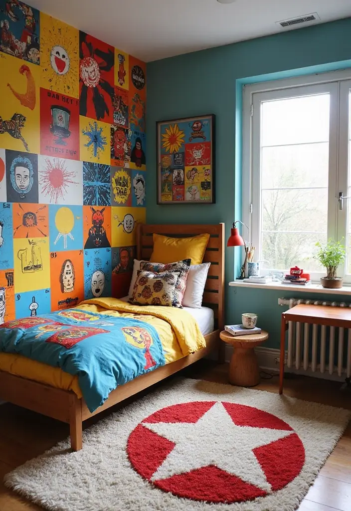 30 Creative Boys Room Paint Ideas Perfect for Every Age - 11. Pop Art Inspiration