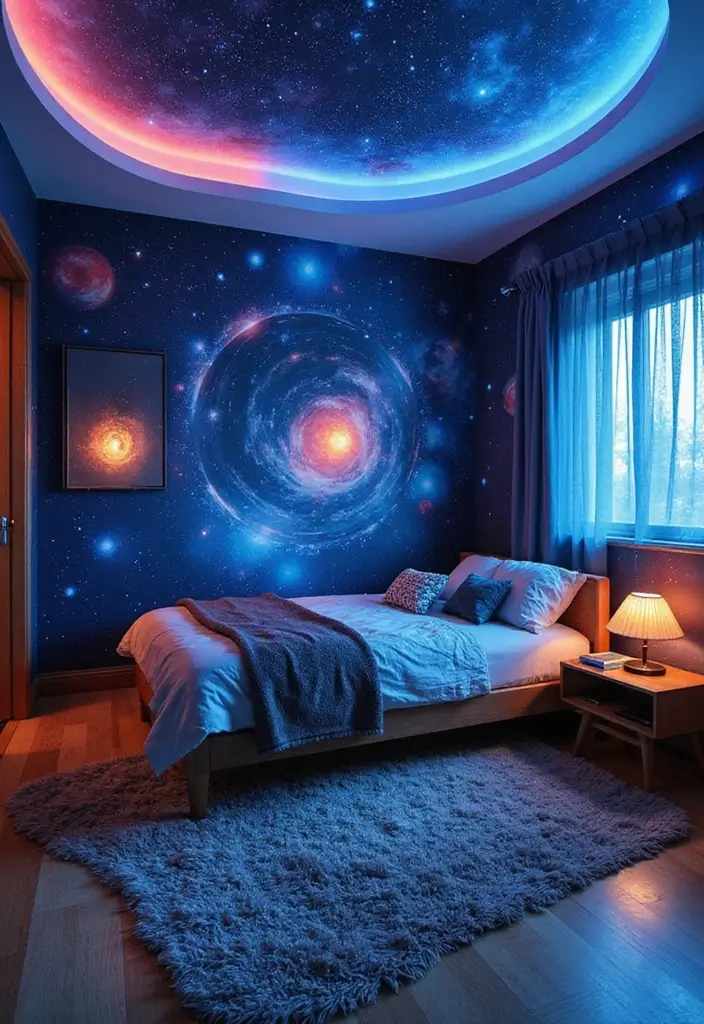 30 Creative Boys Room Paint Ideas Perfect for Every Age - 17. Sci-Fi Space Exploration