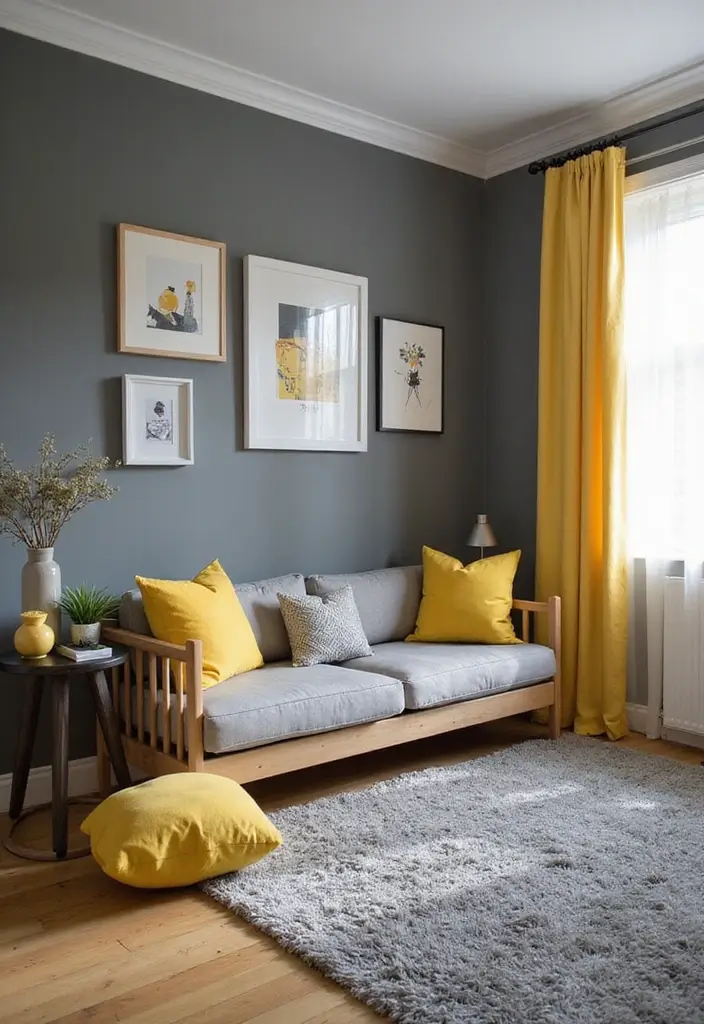 30 Creative Boys Room Paint Ideas Perfect for Every Age - 18. Classic Grey and Yellow Combination