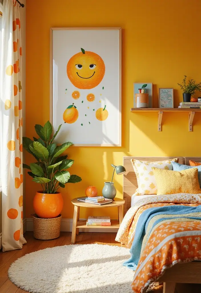 30 Creative Boys Room Paint Ideas Perfect for Every Age - 19. Vibrant Citrus Colors