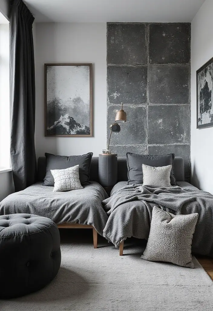 30 Creative Boys Room Paint Ideas Perfect for Every Age - 22. Monochrome with a Twist