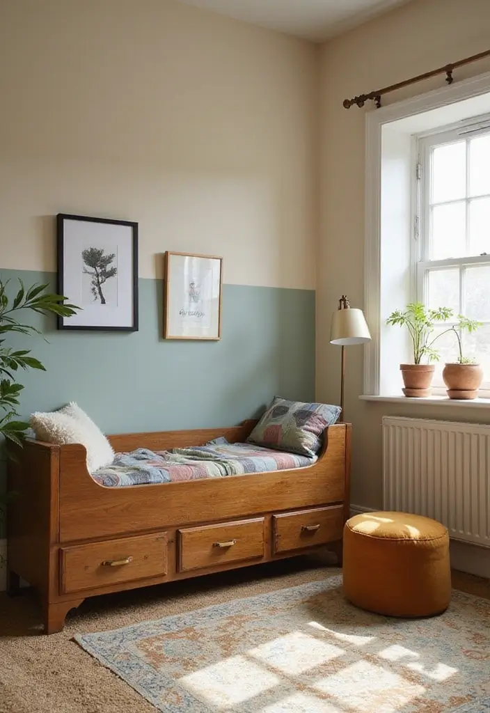 30 Creative Boys Room Paint Ideas Perfect for Every Age - 24. Retro Vibes with Muted Tones