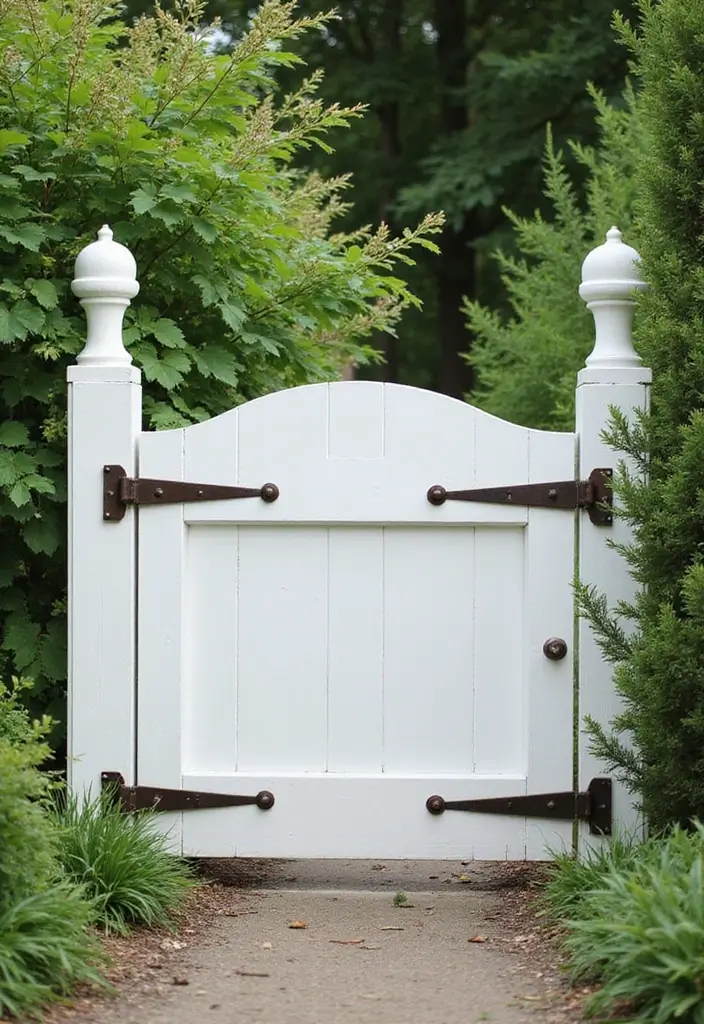 30 Creative Gate Paint Color Ideas to Elevate Your Home Exterior - 1. Classic Farmhouse White