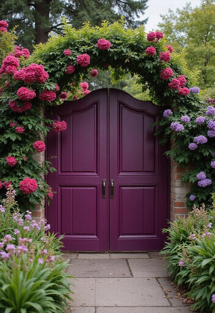 30 Creative Gate Paint Color Ideas to Elevate Your Home Exterior - 18. Cozy Plum