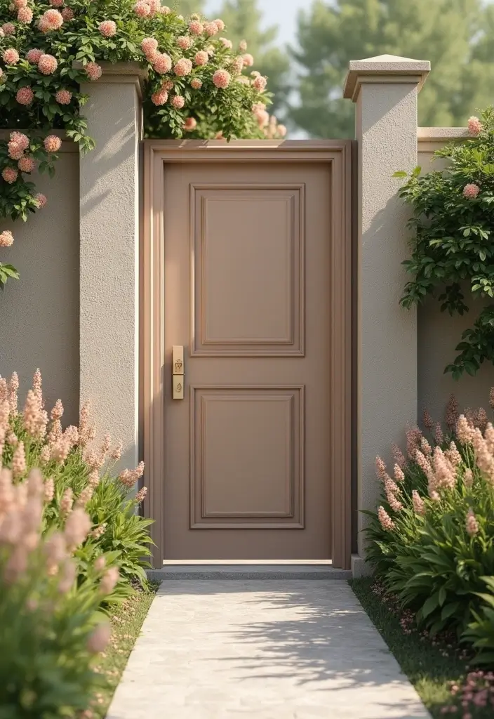 30 Creative Gate Paint Color Ideas to Elevate Your Home Exterior - 20. Warm Taupe