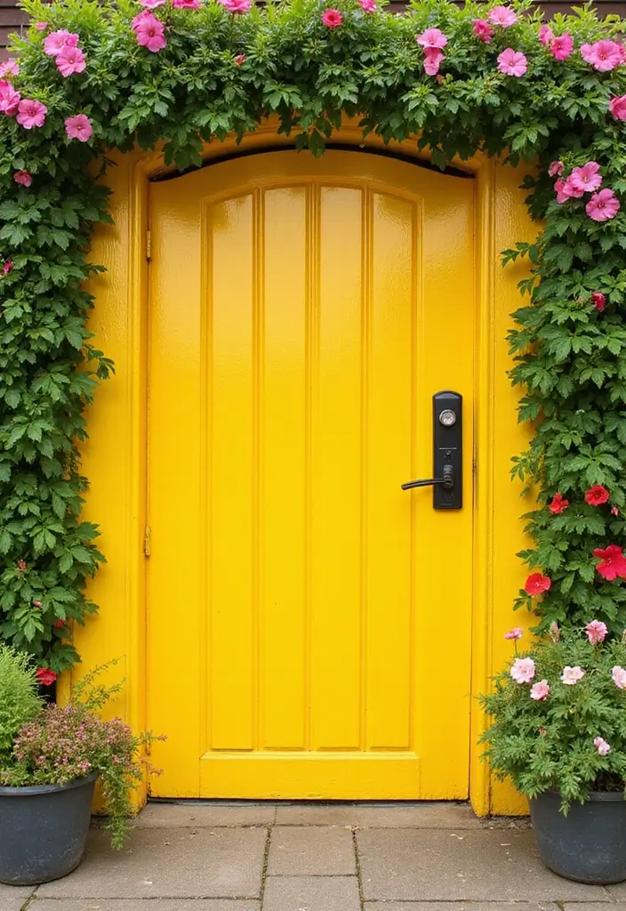 30 Creative Gate Paint Color Ideas to Elevate Your Home Exterior - 21. Bright Lemon Yellow