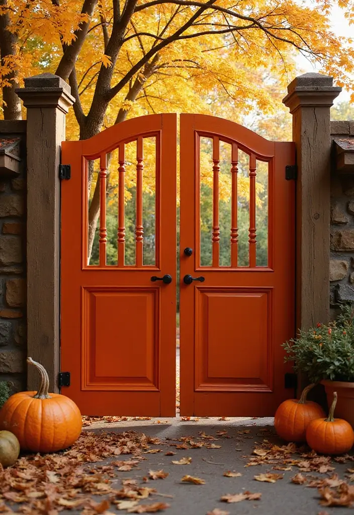 30 Creative Gate Paint Color Ideas to Elevate Your Home Exterior - 23. Burnt Orange
