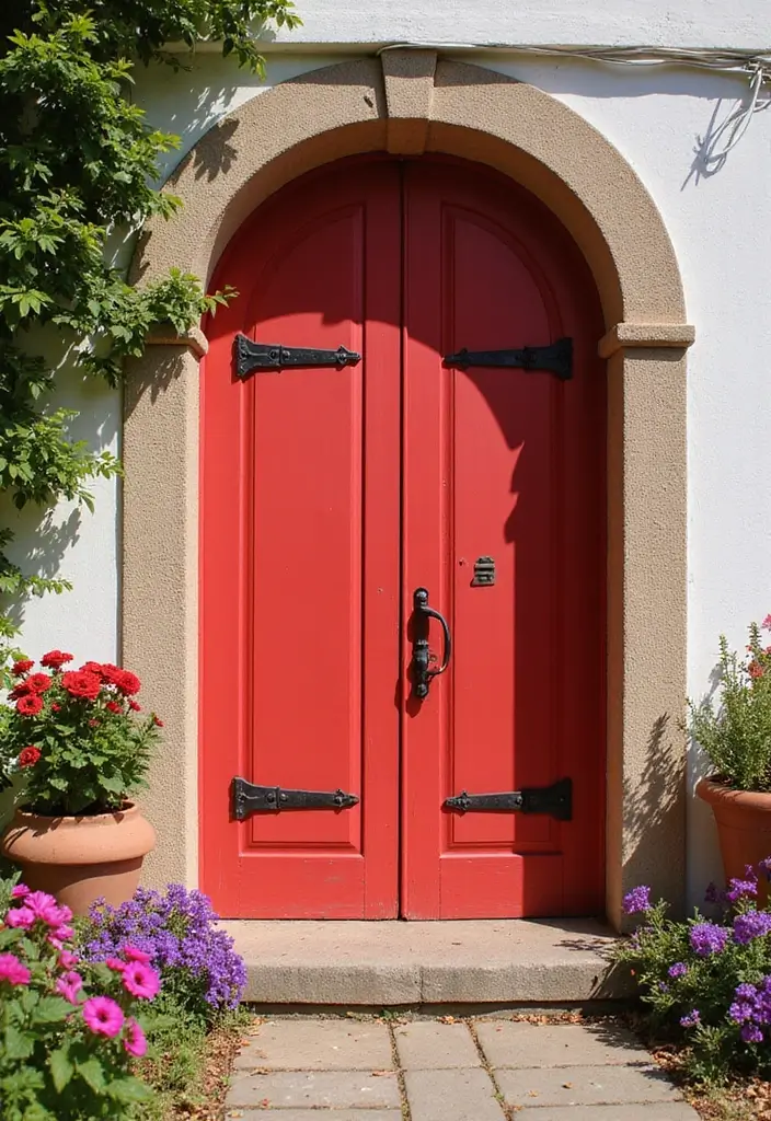 30 Creative Gate Paint Color Ideas to Elevate Your Home Exterior - 26. Bright Cranberry