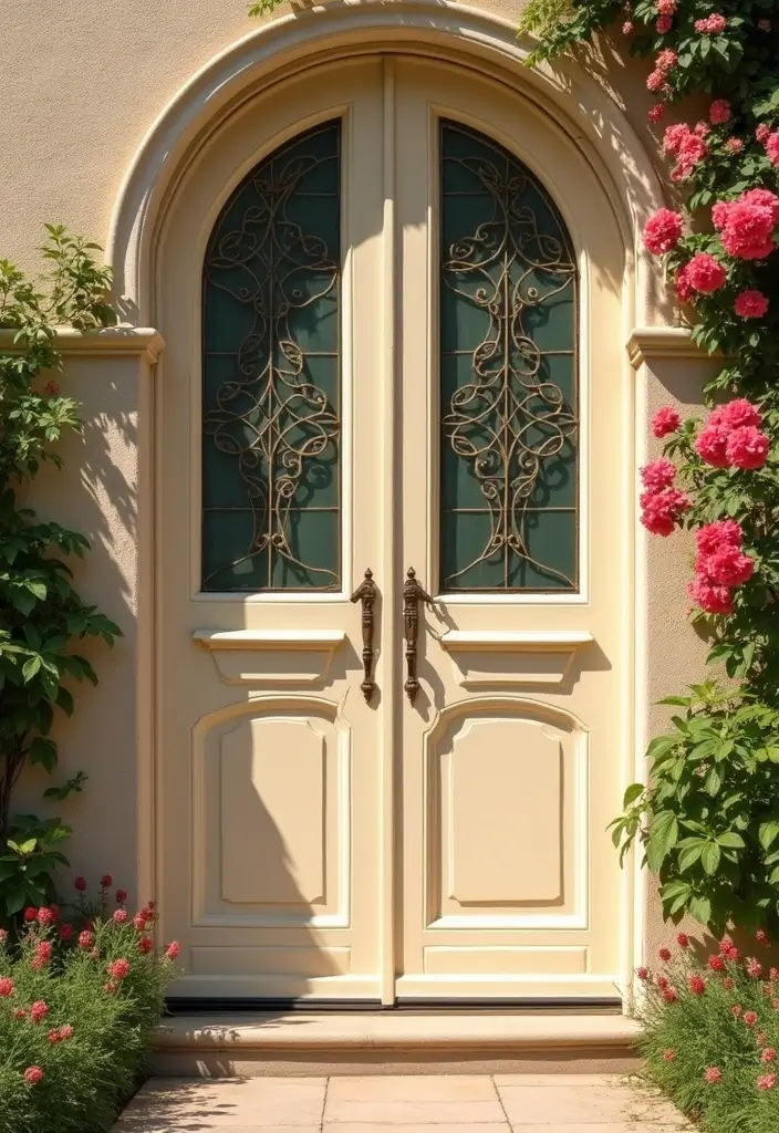 30 Creative Gate Paint Color Ideas to Elevate Your Home Exterior - 30. Creamy Beige