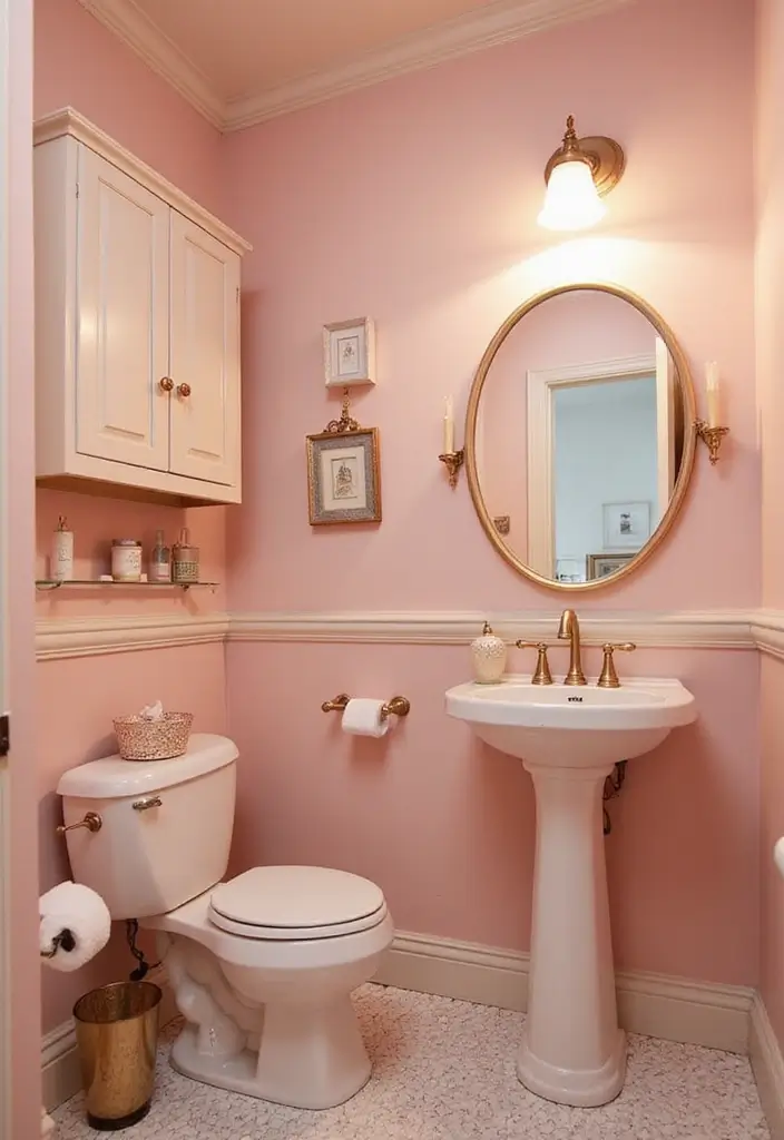 30+ Fresh Paint Colors for Bathroom That Make Small Spaces Look Bigger - 10. Blush Pink for a Romantic Touch