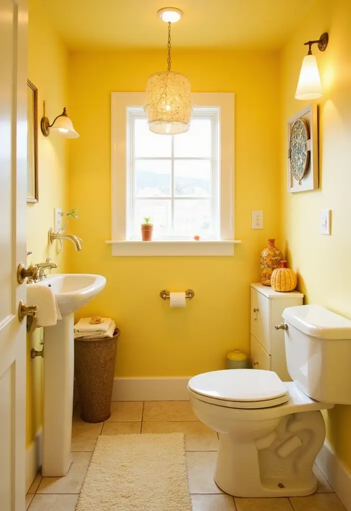 30+ Fresh Paint Colors for Bathroom That Make Small Spaces Look Bigger - 11. Creamy Yellow for a Sunny Feel