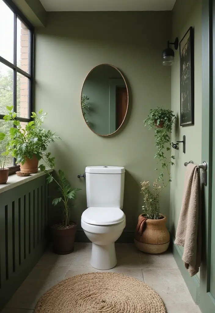30+ Fresh Paint Colors for Bathroom That Make Small Spaces Look Bigger - 19. Light Olive for an Earthy Touch