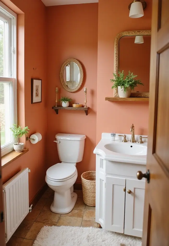 30+ Fresh Paint Colors for Bathroom That Make Small Spaces Look Bigger - 26. Soft Ginger for a Cozy Ambiance