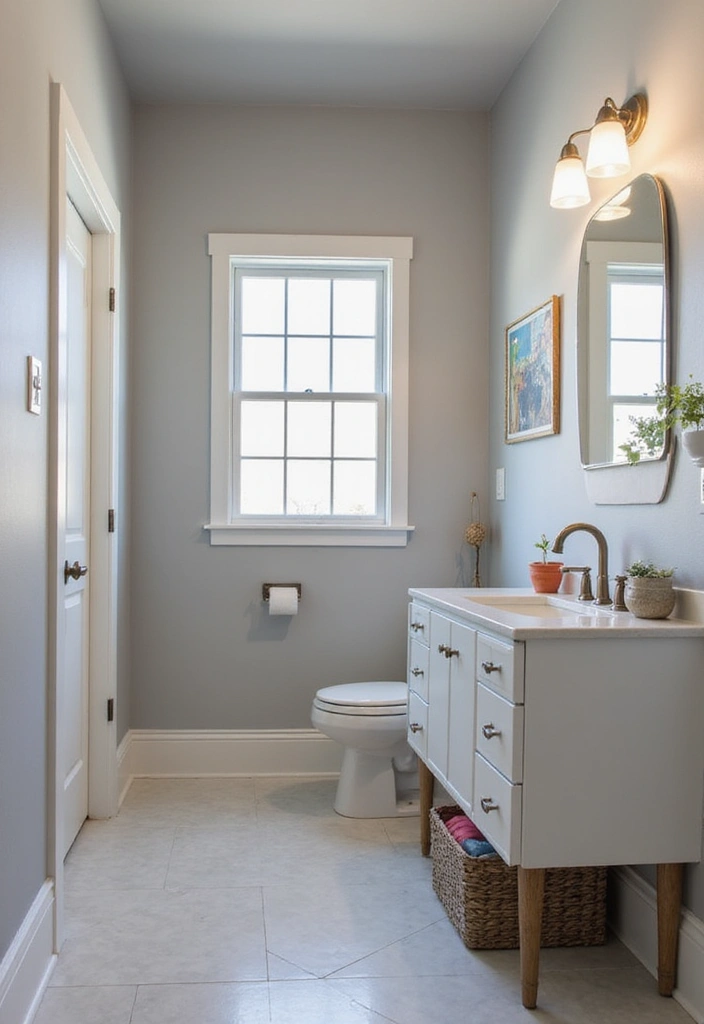 30+ Fresh Paint Colors for Bathroom That Make Small Spaces Look Bigger - 4. Crisp Light Gray for a Modern Flair