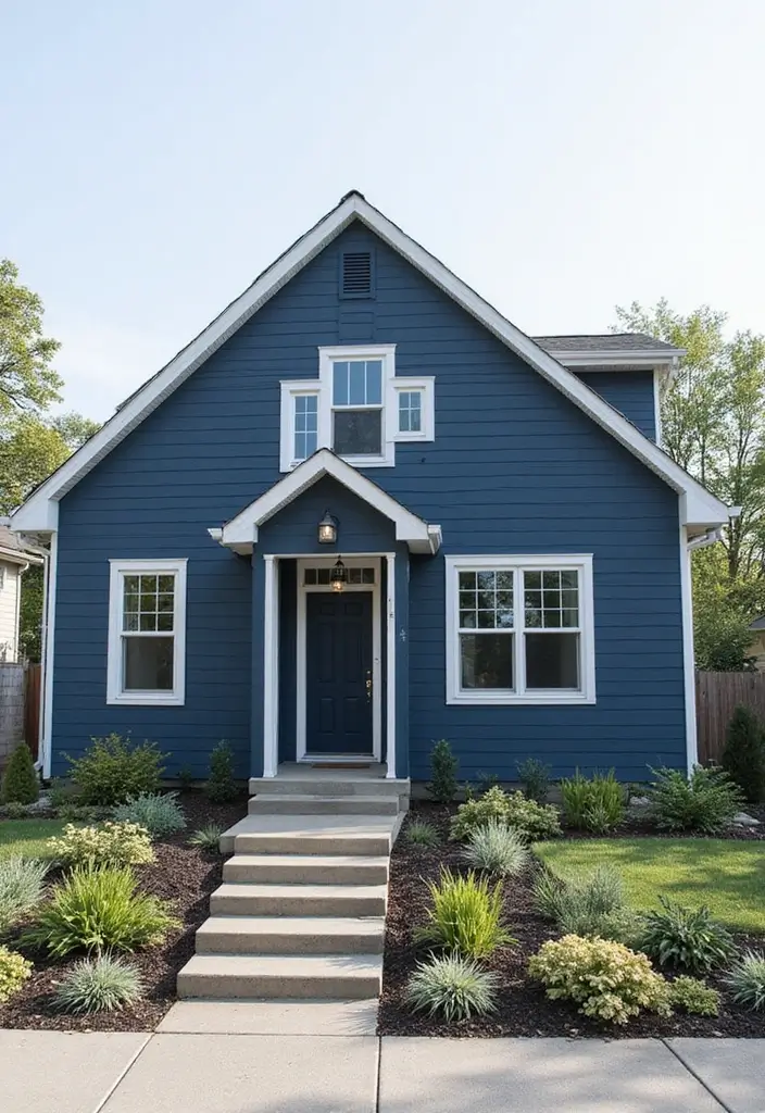 30 Gorgeous Exterior Paint Colors for House to Boost Curb Appeal 12 30 Gorgeous Exterior Paint Colors for House to Boost Curb Appeal - 12. Bold Indigo