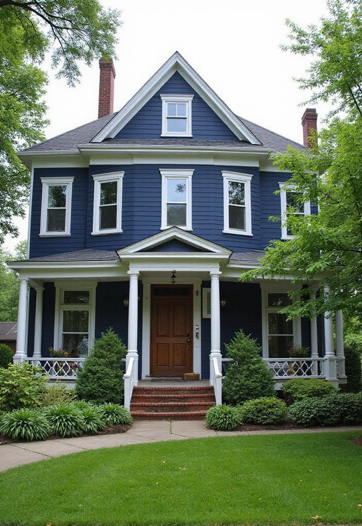 30 Gorgeous Exterior Paint Colors for House to Boost Curb Appeal 14 30 Gorgeous Exterior Paint Colors for House to Boost Curb Appeal - 14. Classic Navy