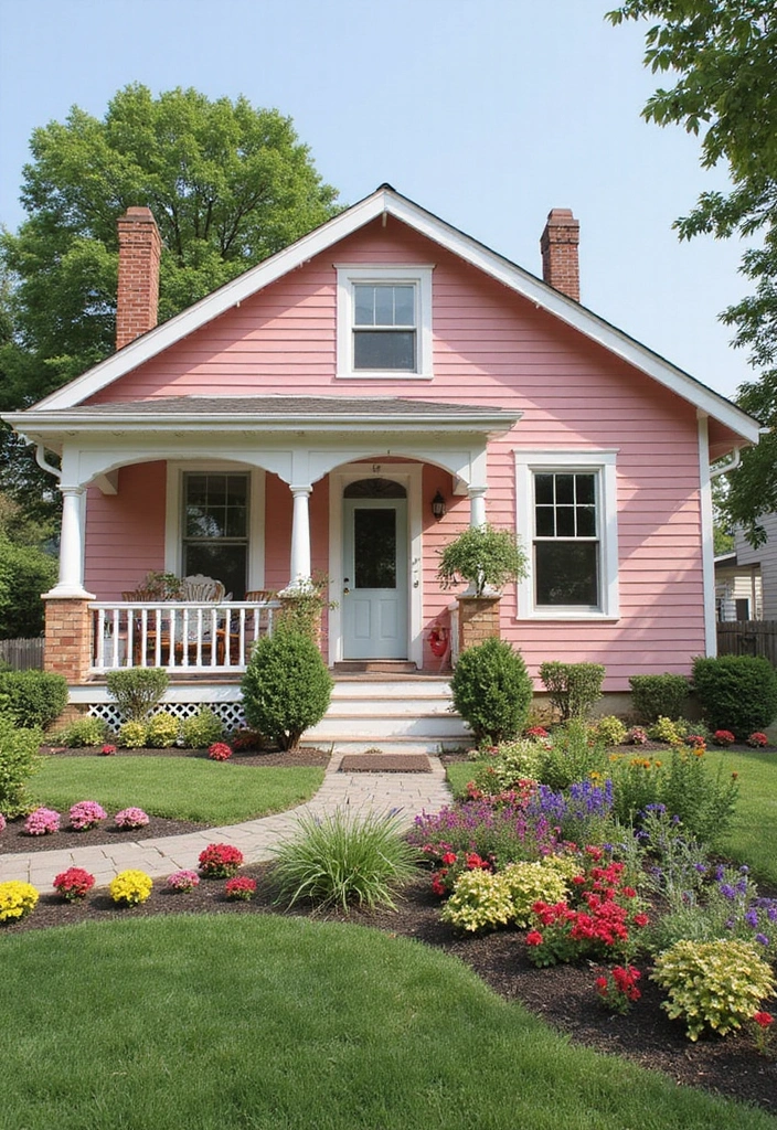 30 Gorgeous Exterior Paint Colors for House to Boost Curb Appeal 21 30 Gorgeous Exterior Paint Colors for House to Boost Curb Appeal - 21. Blush Pink