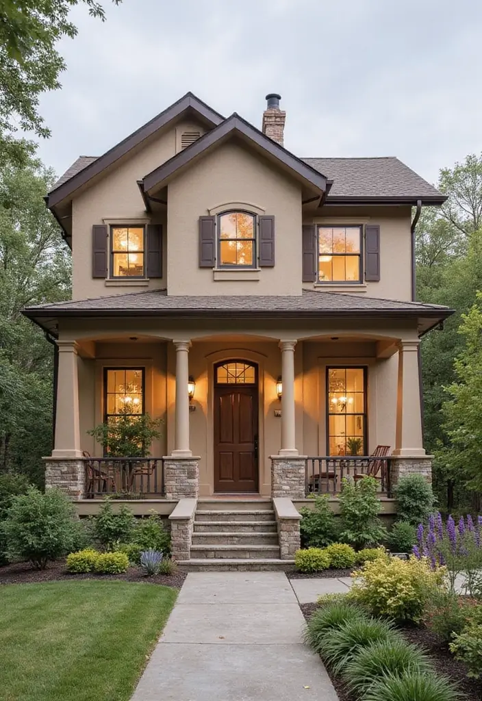 30 Gorgeous Exterior Paint Colors for House to Boost Curb Appeal 25 30 Gorgeous Exterior Paint Colors for House to Boost Curb Appeal - 25. Almond Beige