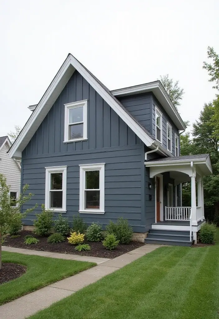 30 Gorgeous Exterior Paint Colors for House to Boost Curb Appeal 29 30 Gorgeous Exterior Paint Colors for House to Boost Curb Appeal - 29. Cool Slate