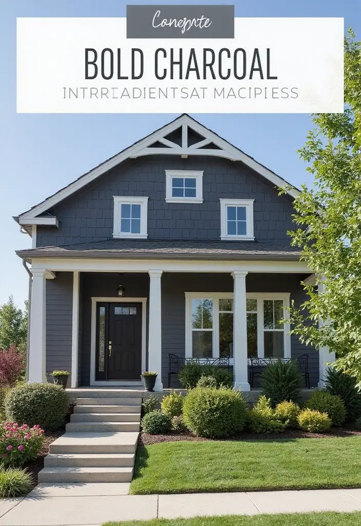 30 Gorgeous Exterior Paint Colors for House to Boost Curb Appeal 5 30 Gorgeous Exterior Paint Colors for House to Boost Curb Appeal - 5. Bold Charcoal