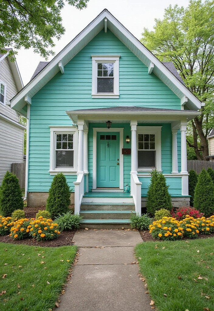 30 Gorgeous Exterior Paint Colors for House to Boost Curb Appeal 6 30 Gorgeous Exterior Paint Colors for House to Boost Curb Appeal - 6. Breezy Mint