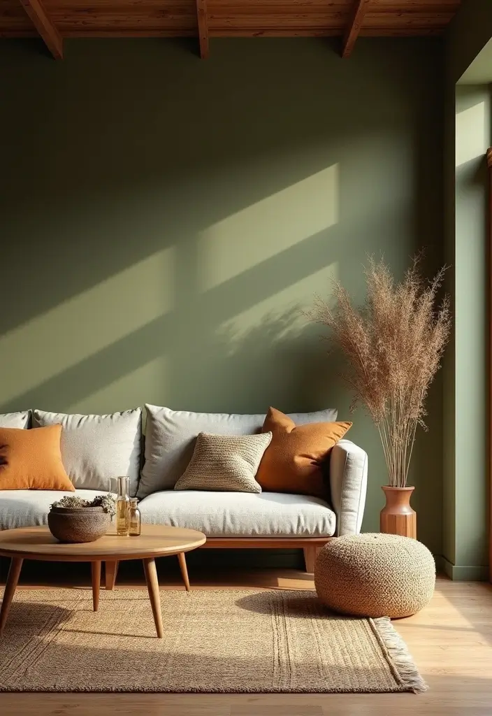 30 Green Living Room Color Schemes Loved by Designers - 2. Earthy Olive Green