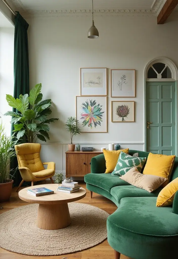 30 Green Living Room Color Schemes Loved by Designers - 21. Organic Leaf Green