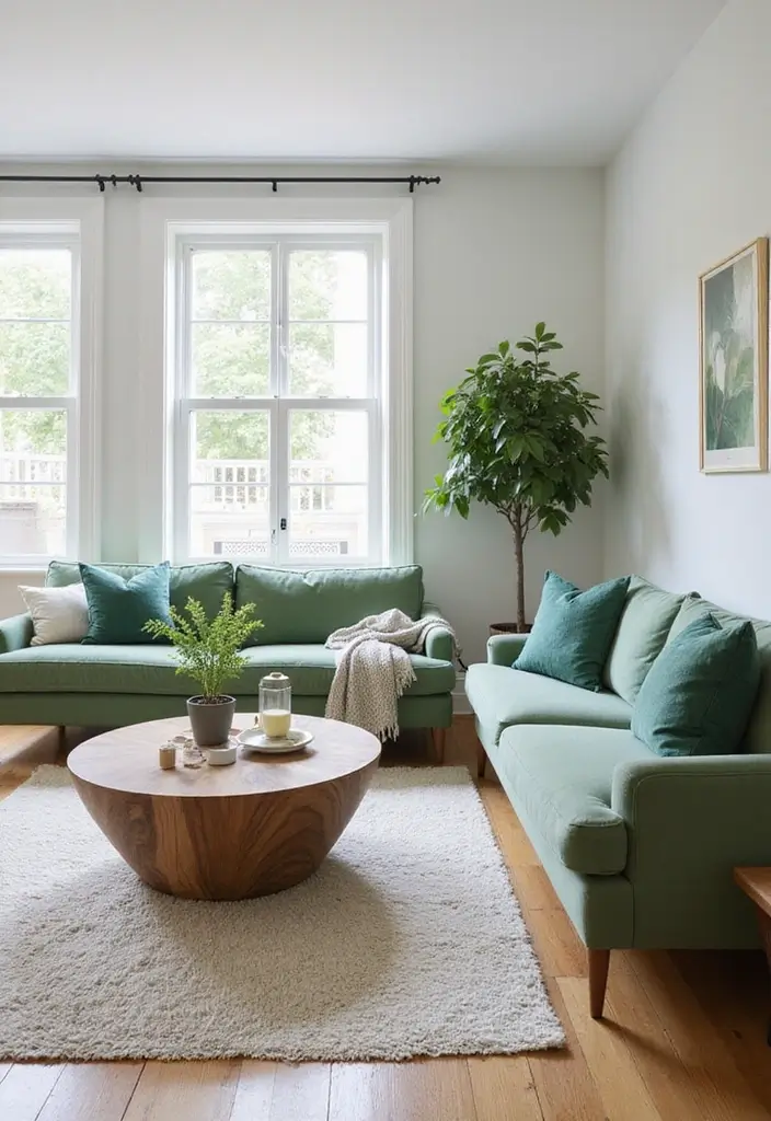 30 Green Living Room Color Schemes Loved by Designers - 28. Chic Fernery Green