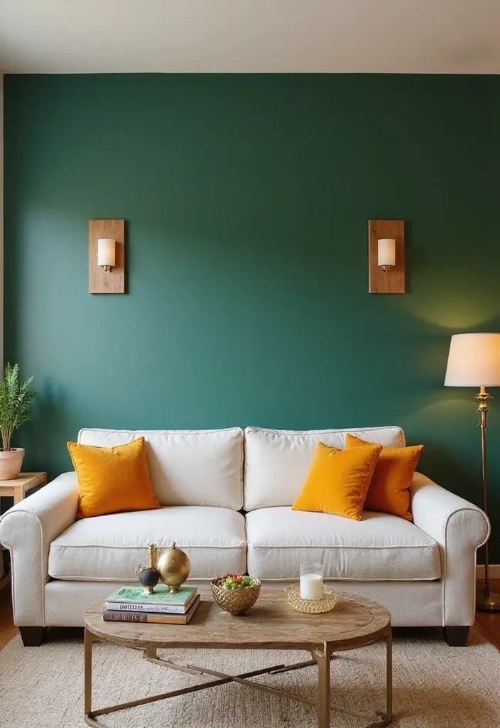 30 Green Living Room Color Schemes Loved by Designers - 3. Vibrant Forest Green