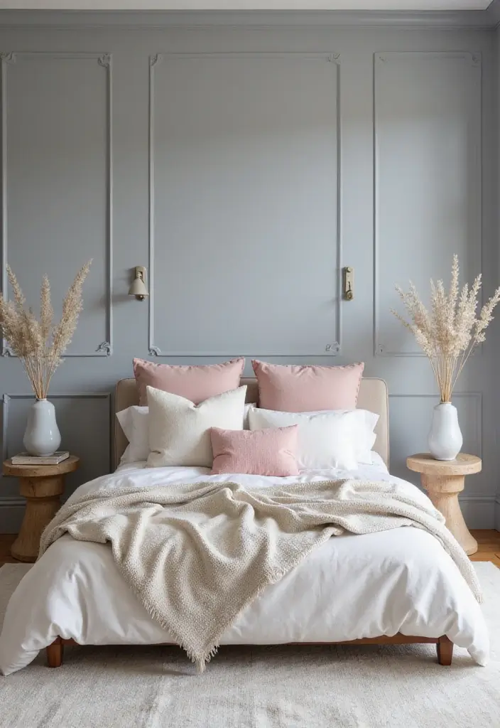 30 Grey Bedroom Ideas with Pop of Color for Modern Homes 12 30 Grey Bedroom Ideas with Pop of Color for Modern Homes - 12. Pastel Shades