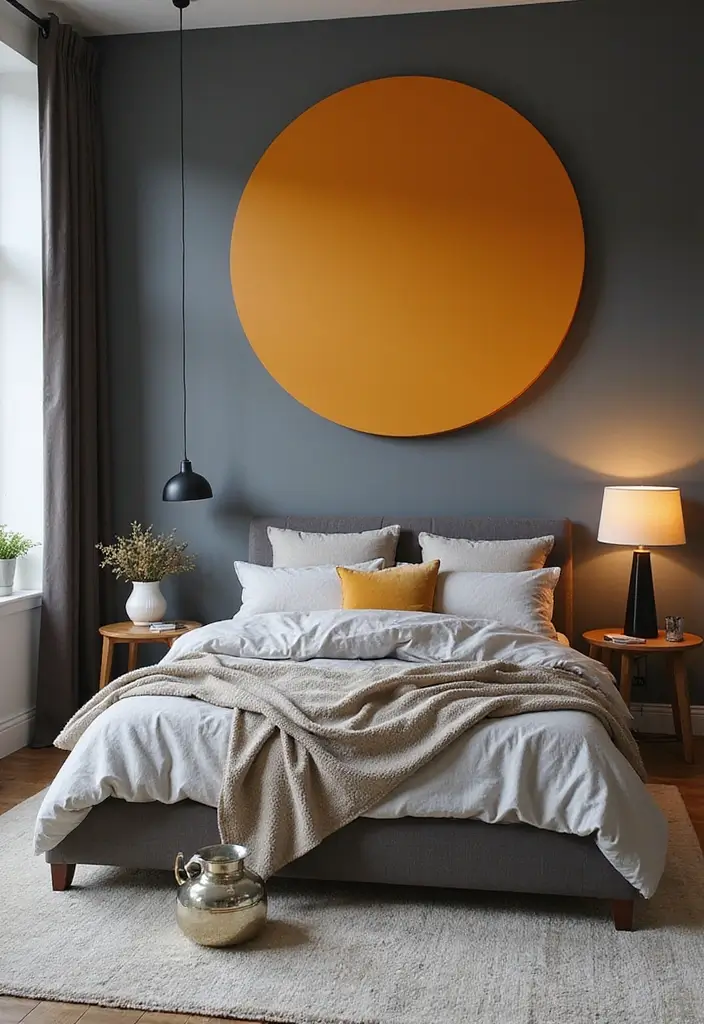 30 Grey Bedroom Ideas with Pop of Color for Modern Homes 17 30 Grey Bedroom Ideas with Pop of Color for Modern Homes - 17. Accent Wall Ideas