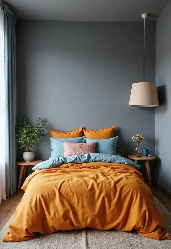 30 Grey Bedroom Ideas with Pop of Color for Modern Homes 26 30 Grey Bedroom Ideas with Pop of Color for Modern Homes - 26. Fun Bed Linens