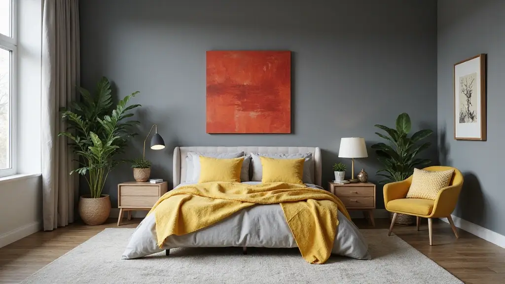 30 Grey Bedroom Ideas with Pop of Color for Modern Homes