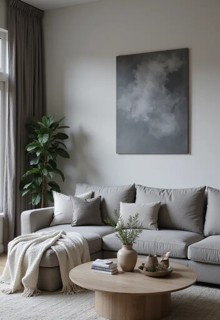 30 Grey Paint Living Room Ideas That Feel Modern & Warm - 17. Monochromatic Grey Tone