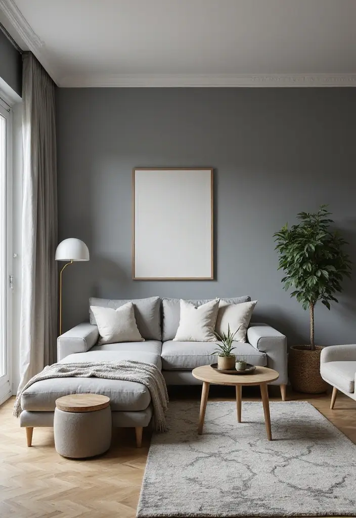 30 Grey Paint Living Room Ideas That Feel Modern & Warm - 29. Grey with Multi-purpose Spaces