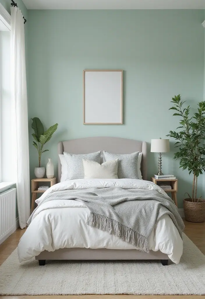30 Guest Bedroom Paint Colors That Feel Cozy & Welcoming - 10. Pale Mint