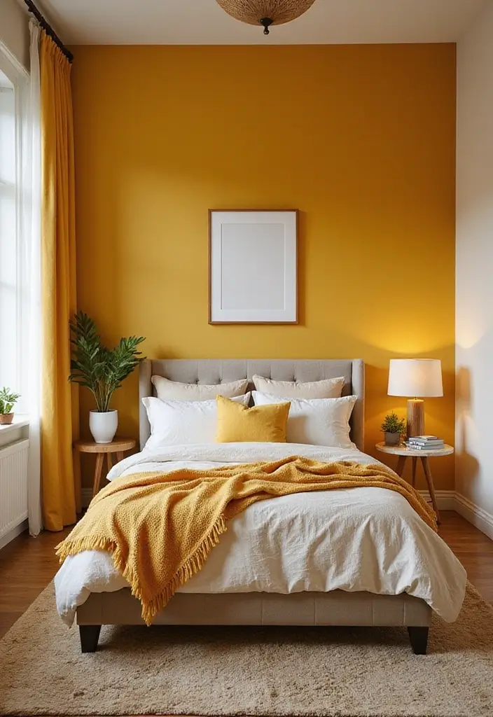 30 Guest Bedroom Paint Colors That Feel Cozy & Welcoming - 12. Golden Yellow