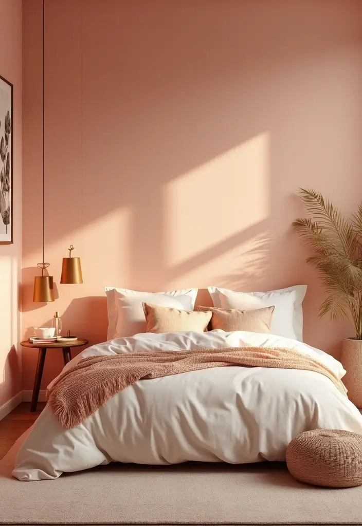 30 Guest Bedroom Paint Colors That Feel Cozy & Welcoming - 17. Warm Peach