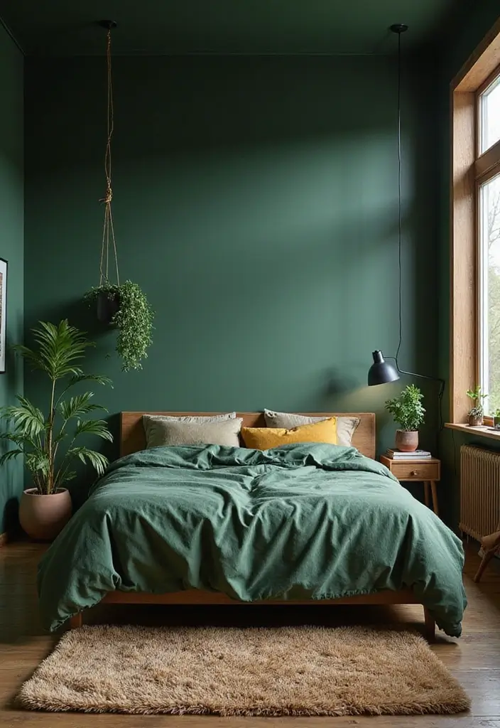 30 Guest Bedroom Paint Colors That Feel Cozy & Welcoming - 18. Deep Forest Green