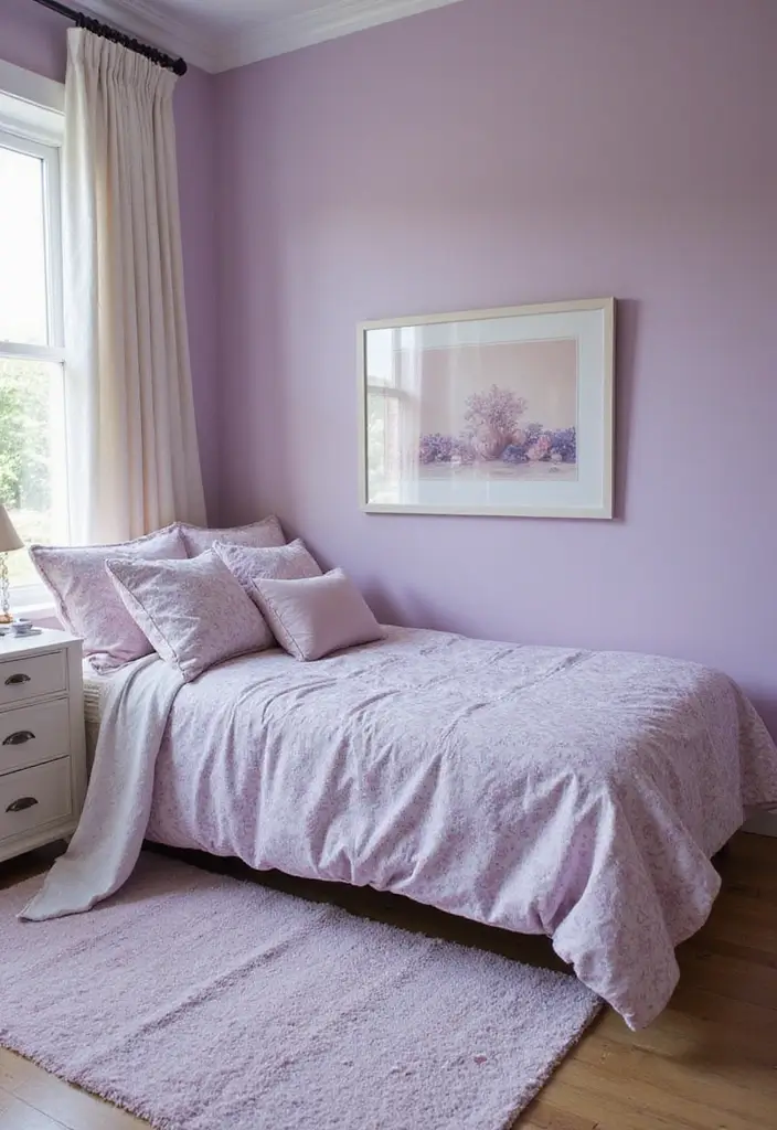 30 Guest Bedroom Paint Colors That Feel Cozy & Welcoming - 21. Soft Lavender