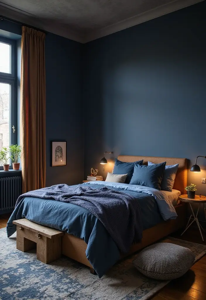 30 Guest Bedroom Paint Colors That Feel Cozy & Welcoming - 30. Midnight Blue